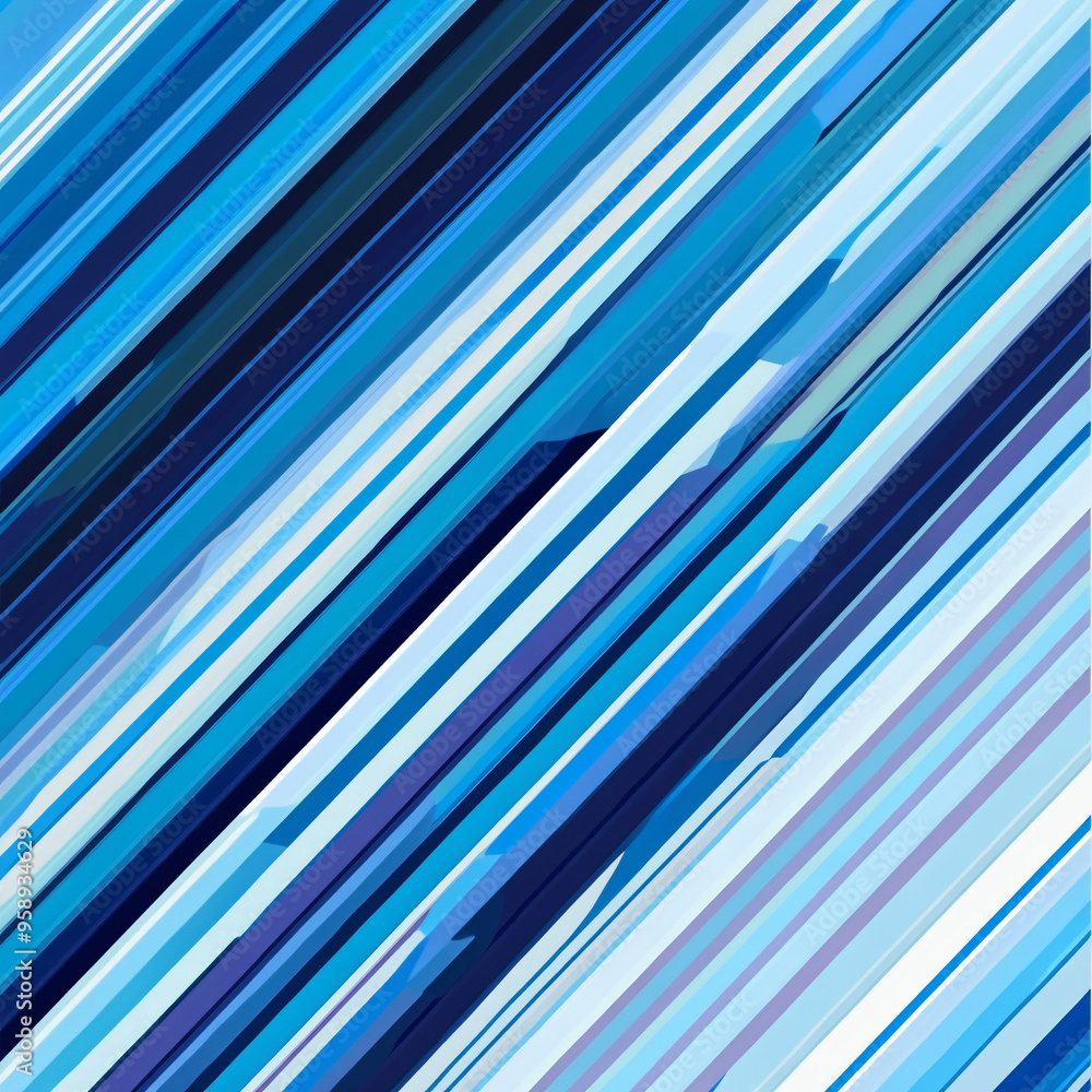 Fototapeta premium A minimalist pattern of blue diagonal lines in various hues. 