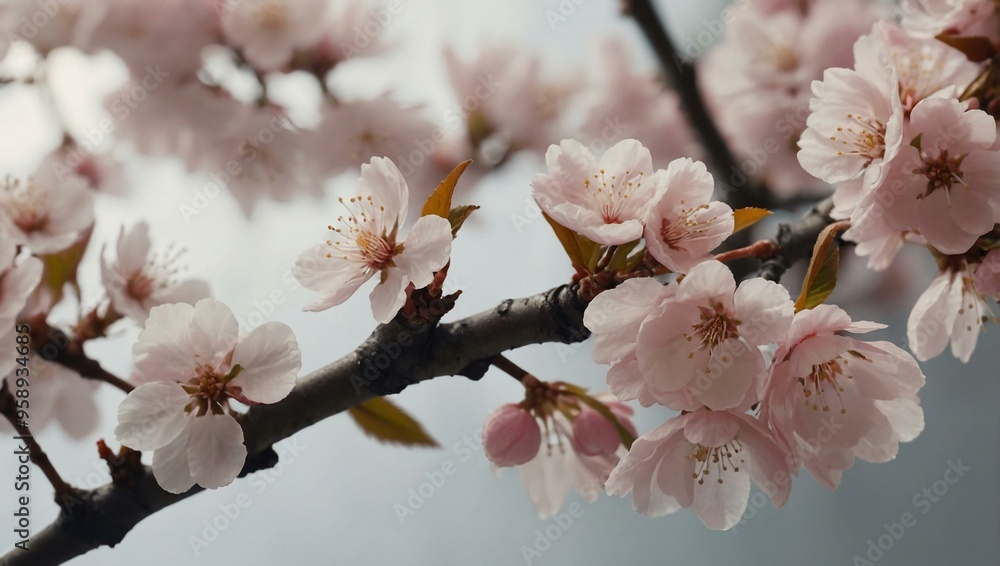 A delicate rectangular frame featuring soft pink cherry blossoms with slightly overlapping petals. A delicate rectangular frame featuring soft pink cherry blossoms with slightly overlapping petals.