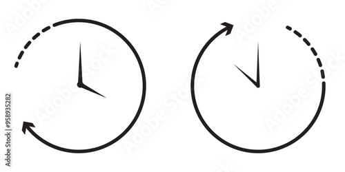 time clock  vector icon set on a white background