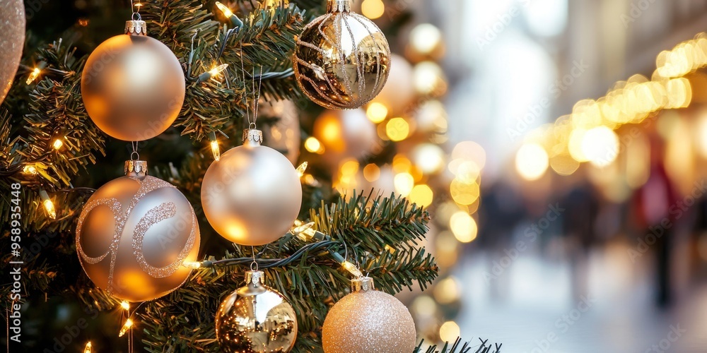 Fototapeta premium Merry christmas and happy new year festive background