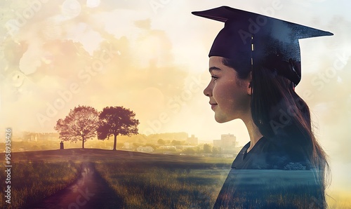 A Young Graduate Gazing Towards a New Horizon photo