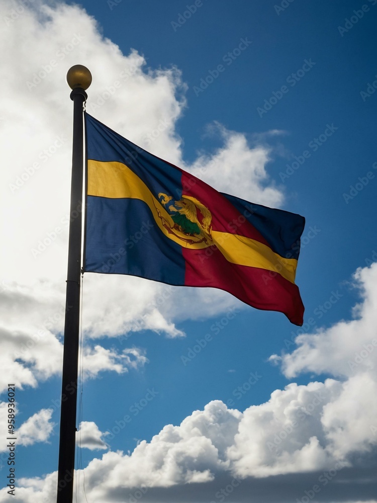 A flag of sovereignty, waving proudly as a symbol of self-governance. A flag of sovereignty, waving proudly as a symbol of self-governance.