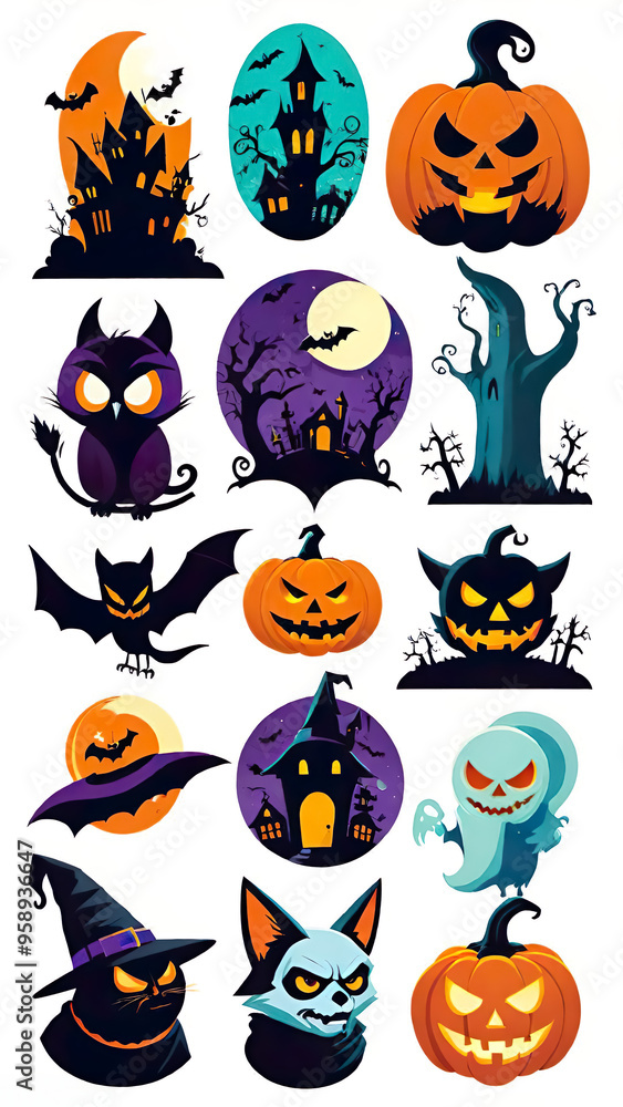 halloween icons set halloween icons set