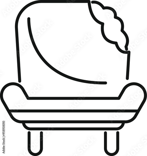 Old ripped sofa icon, outline style, suitable for furniture design concepts