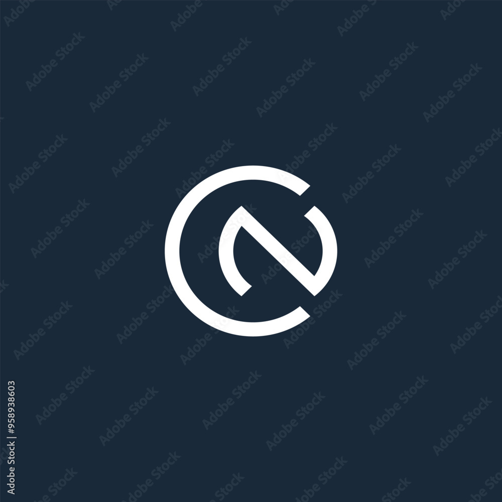 Obraz premium NC, CN Alphabets Letters Logo Monogram