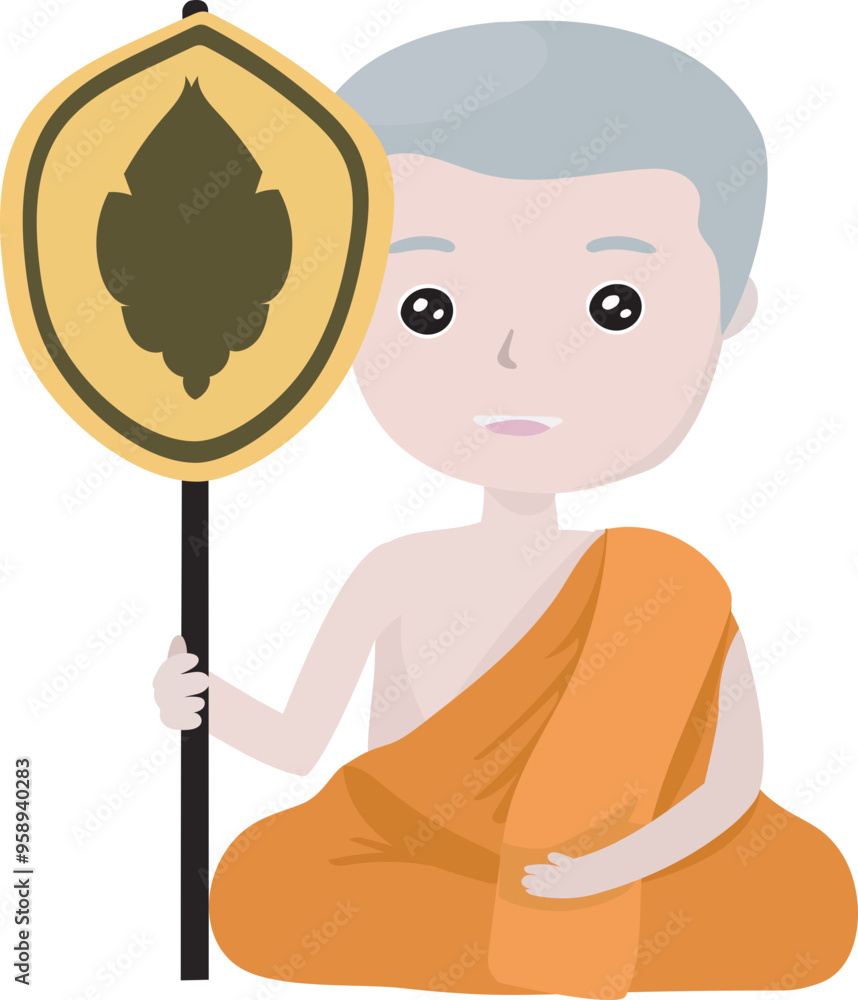 Cartoon monks pray illustration on transparent background.
Cartoon monks pray illustration on transparent background.