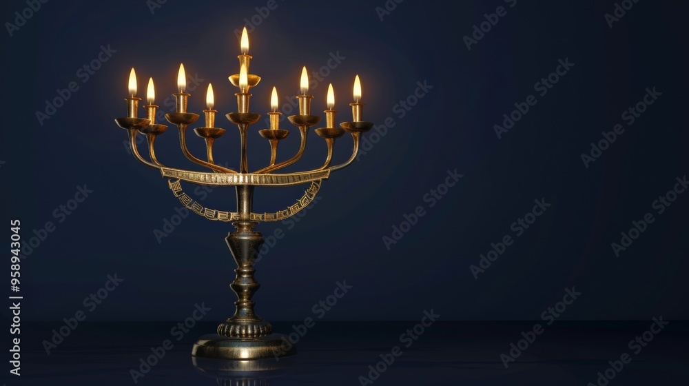 Jewish candle on blue background Jewish candle on blue background
