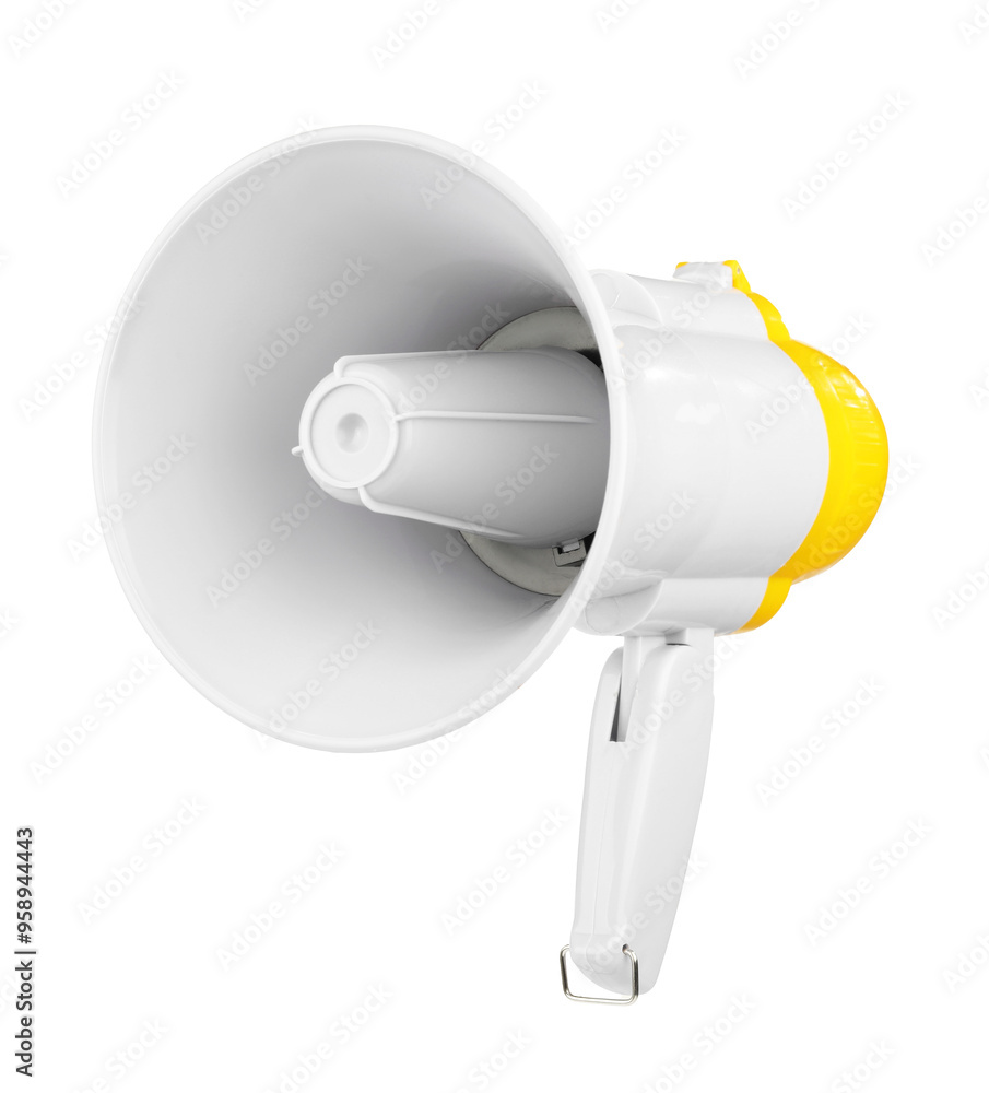 Fototapeta premium One wireless megaphone speaker isolated on white