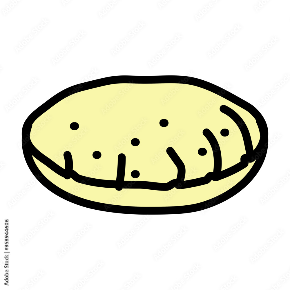 Roti (Indian bread) Vector Filled Icon Design Roti (Indian bread) Vector Filled Icon Design