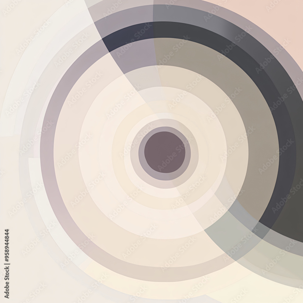 A minimalist design of concentric circles in soft shades. A minimalist design of concentric circles in soft shades.