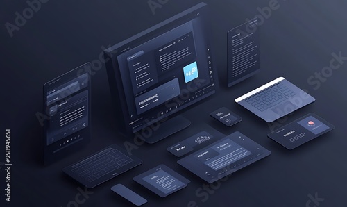 Wallpaper Mural Dark Mode Interface Design With Multiple Devices Torontodigital.ca