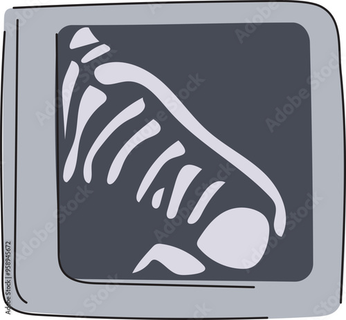 Cartoon pet x-ray illustration on transparent background.
