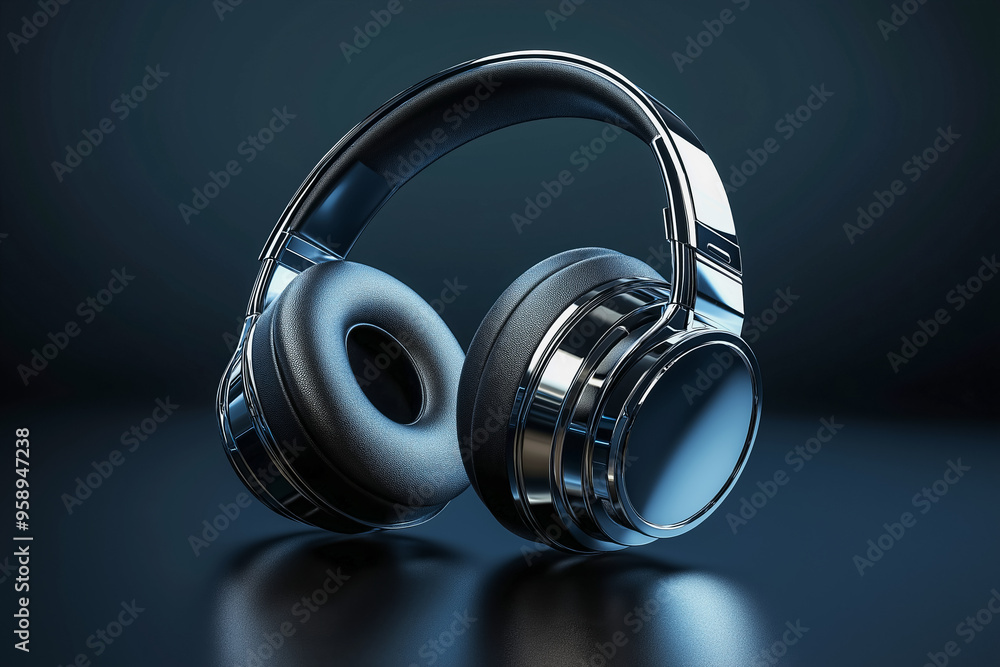 Abstract design of super detailed 3D headphones. Abstract design of super detailed 3D headphones.