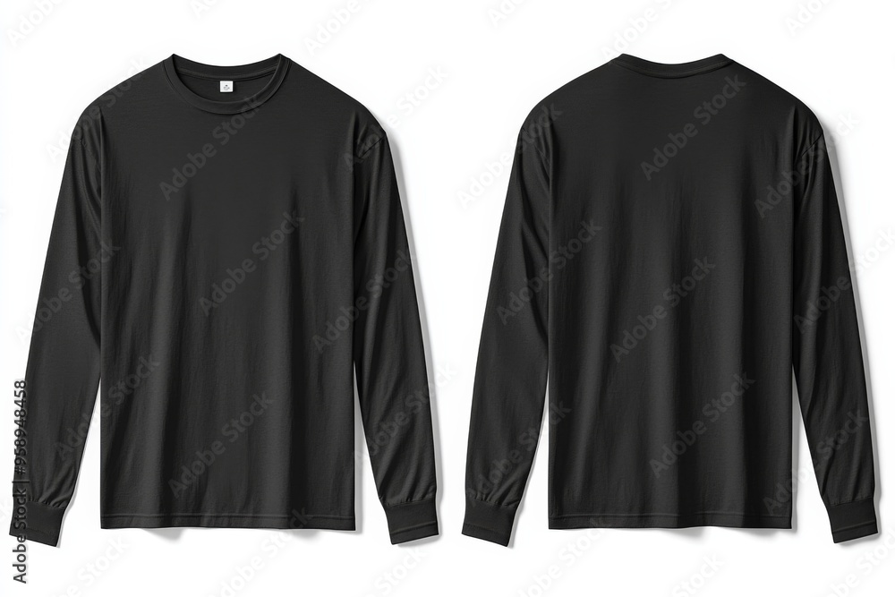 Black long sleeve tshirt mockup isolated created with Generative AI Black long sleeve tshirt mockup isolated created with Generative AI