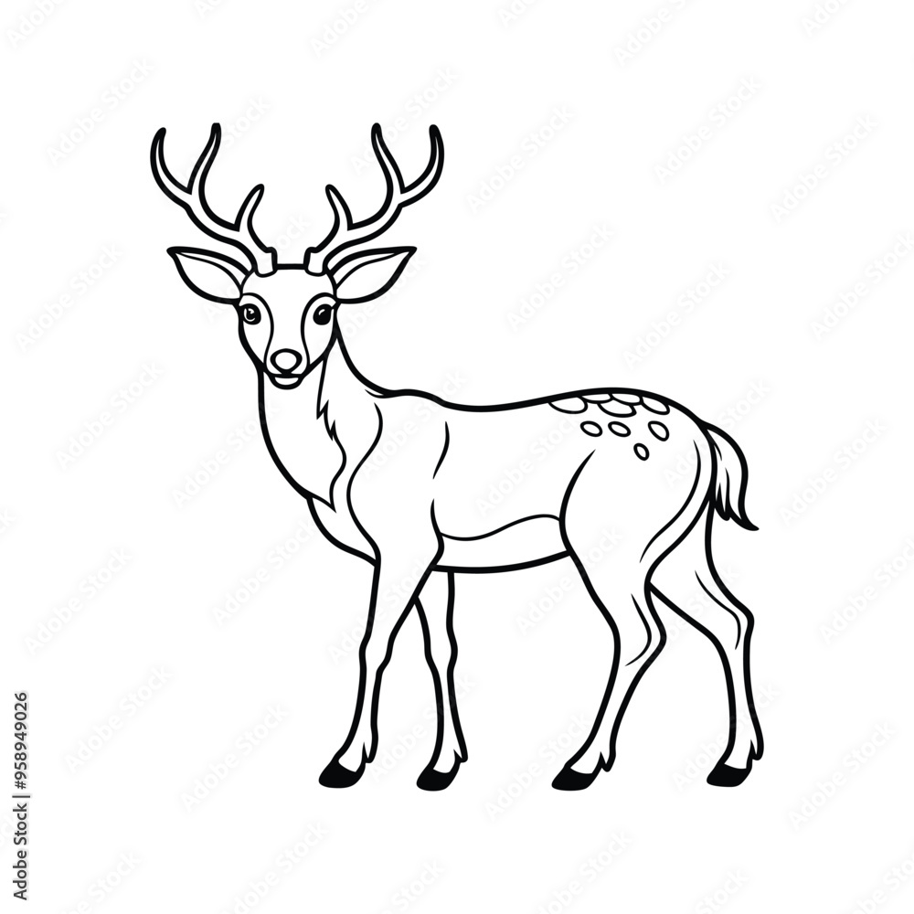 Deer icon LINEOUT vector illustration on white background. Deer icon LINEOUT vector illustration on white background.