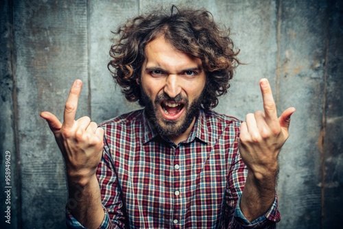 A humorous defiant gesture of a person displaying their middle fingers, conveying a lighthearted and playful attitude