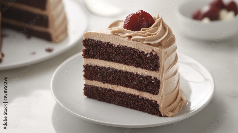 Decadent Chocolate Cake with Fluffy Frosting Layers Decadent Chocolate Cake with Fluffy Frosting Layers