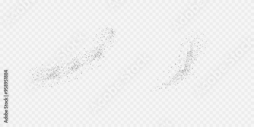 Black powder isolated on transparent background.