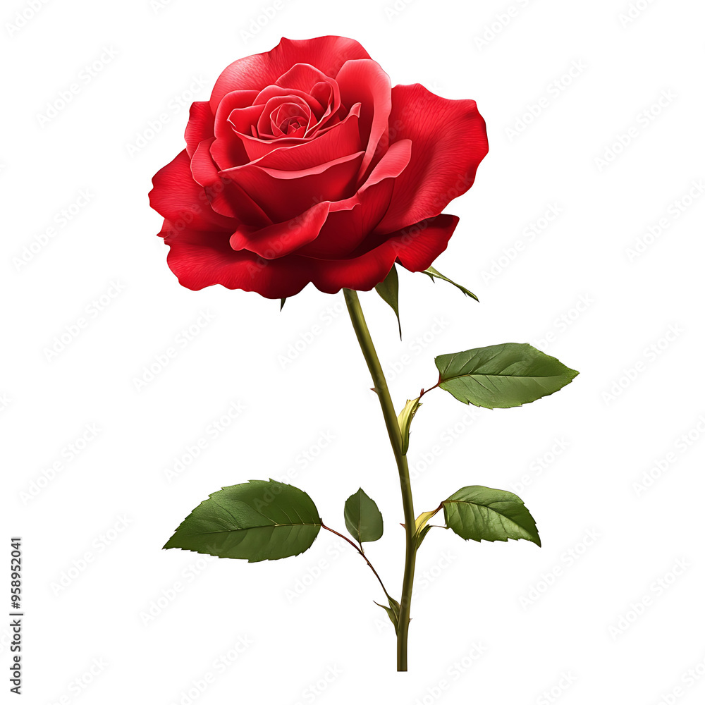 Obraz premium red rose isolated on white background