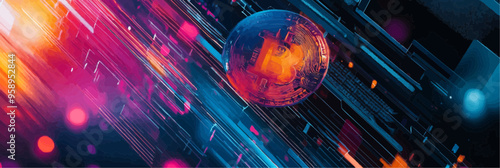 Abstract Designs Incorporating Bitcoin - Modern Digital Art