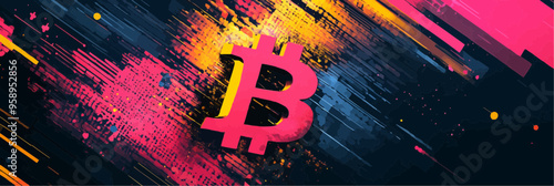 Abstract Designs Incorporating Bitcoin - Modern Digital Art