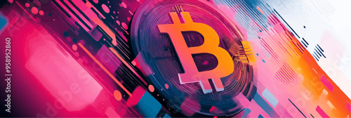 Abstract Designs Incorporating Bitcoin - Modern Digital Art