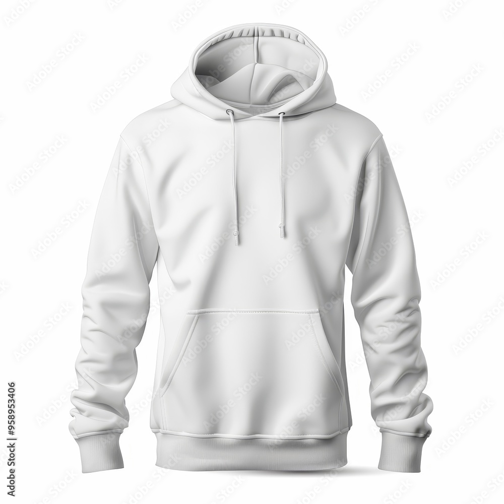 Classic hoodie, clothing element, hand-drawn illustration, soft material, isolated on white background Classic hoodie, clothing element, hand-drawn illustration, soft material, isolated on white background