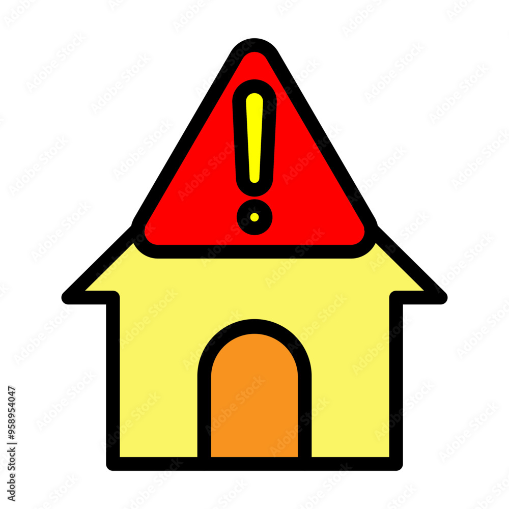 Construction Warning Vector Filled Icon Design