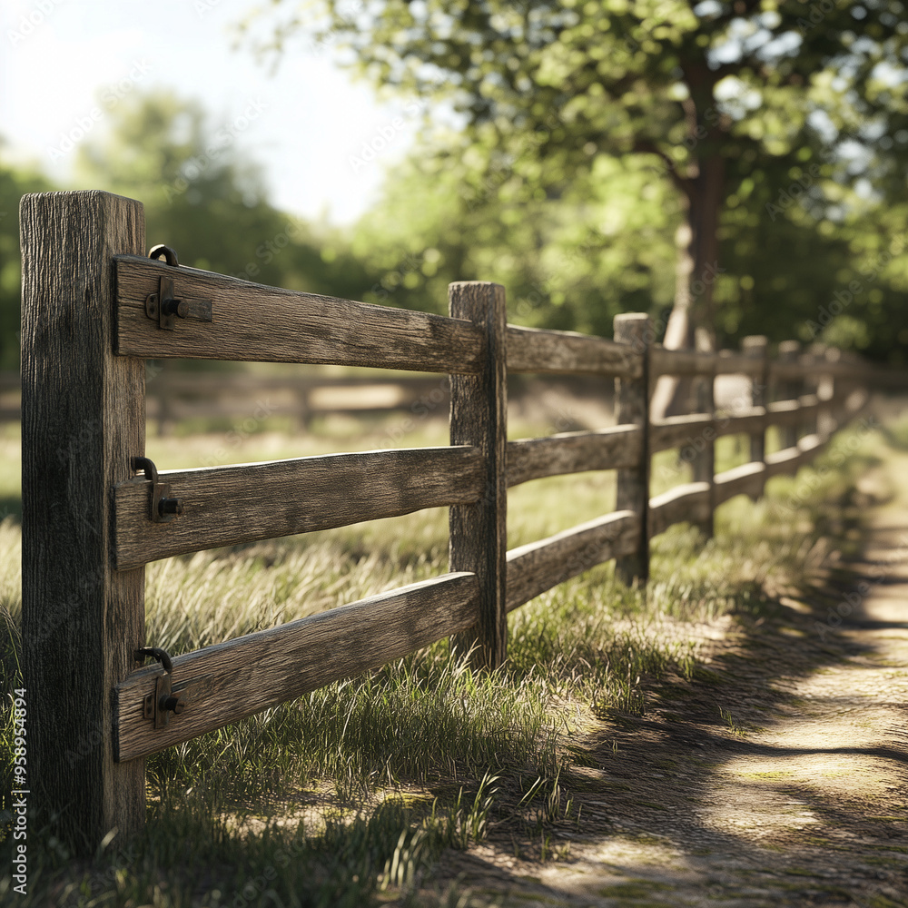 an empty animal pen with rustic wooden fencing, set in a natural environment. an empty animal pen with rustic wooden fencing, set in a natural environment.
