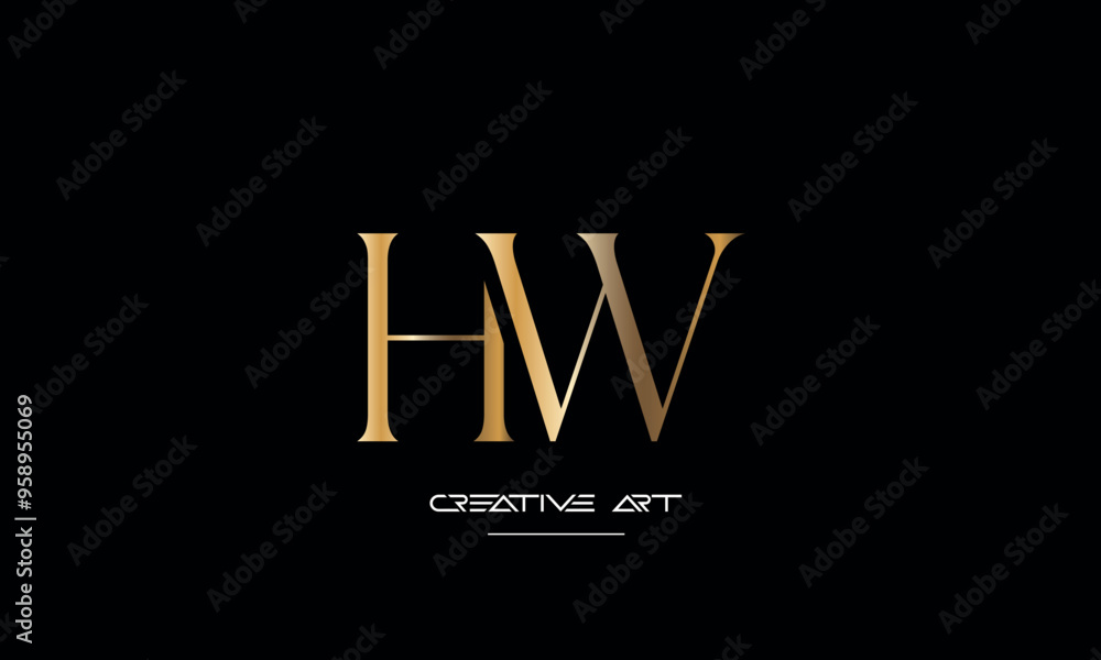 HW, WH, H, W abstract letters logo monogram HW, WH, H, W abstract letters logo monogram