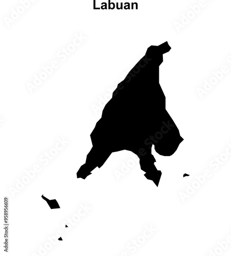Labuan state blank outline map
