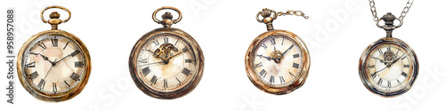 A collection of vintage pocket watches with intricate designs, showcasing timeless elegance and craftsmanship.