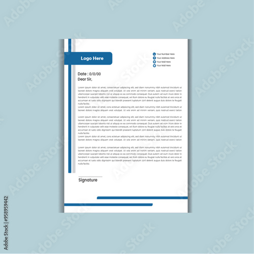 Abstract Letterhead Design Modern Business Letterhead Design Template,Minimal Business Letterhead