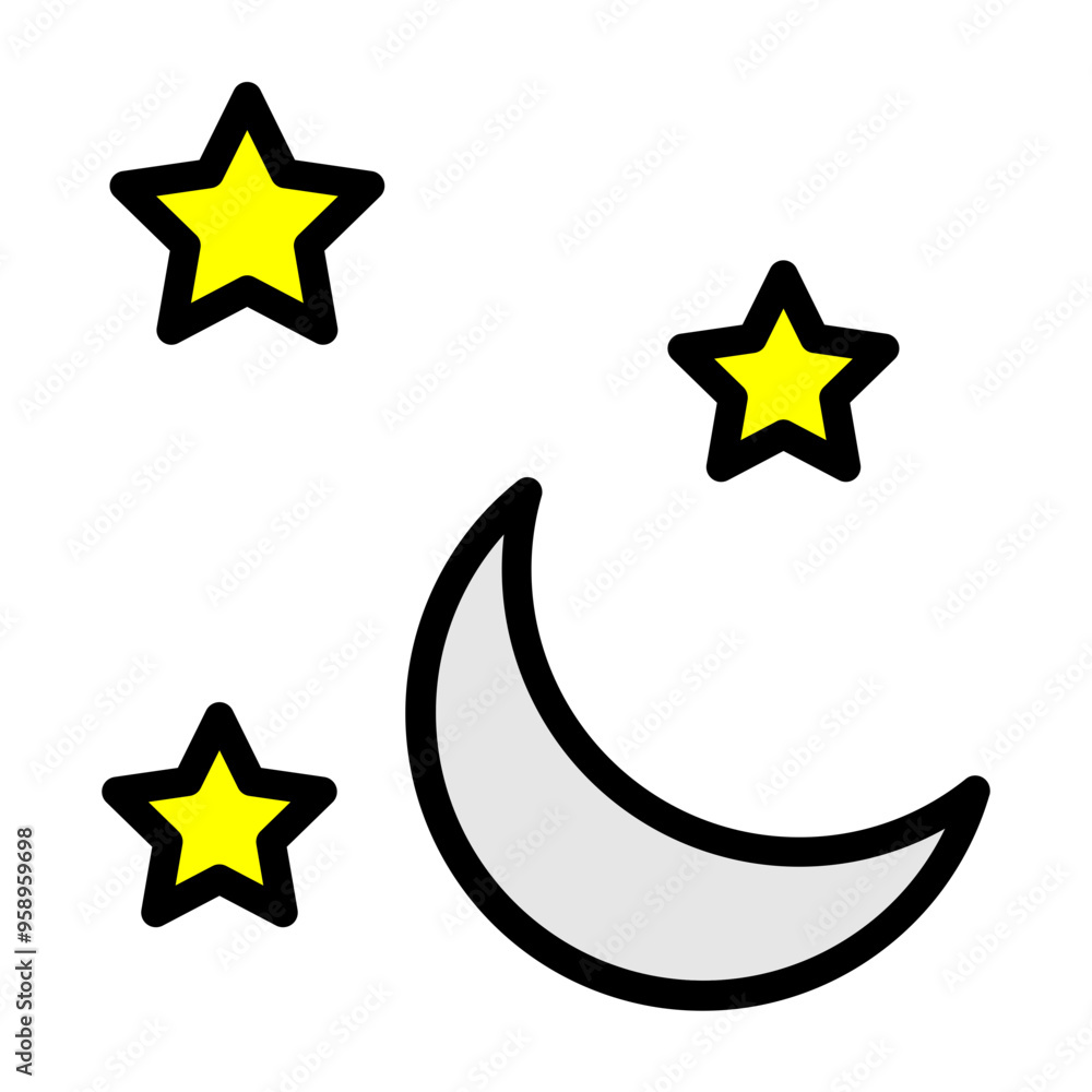 Moon Vector Filled Icon Design Moon Vector Filled Icon Design