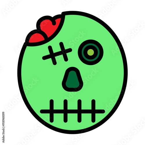 Zombie Vector Filled Icon Design