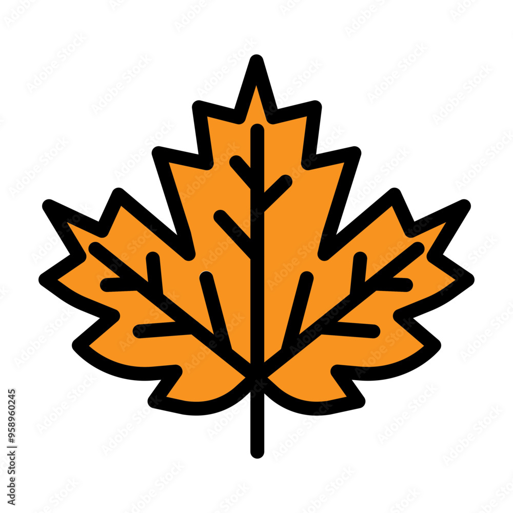 Maple Leaf Vector Filled Icon Design Maple Leaf Vector Filled Icon Design