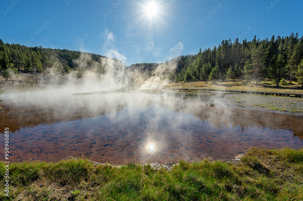 Hot spring at the Yellowstone Hot spring at the Yellowstone