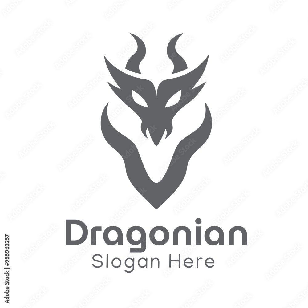 Mascot Dragon Logo Design, Dragon with Spread Wings Mascot Dragon Logo Design, Dragon with Spread Wings