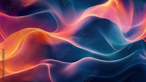 Resonance wave background in an abstract style, showcasing dynamic curves and gradients in a visually striking color palette.