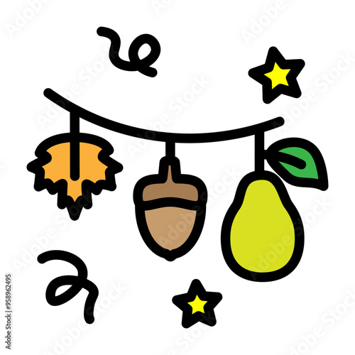Autumn Festival Vector Filled Icon Design