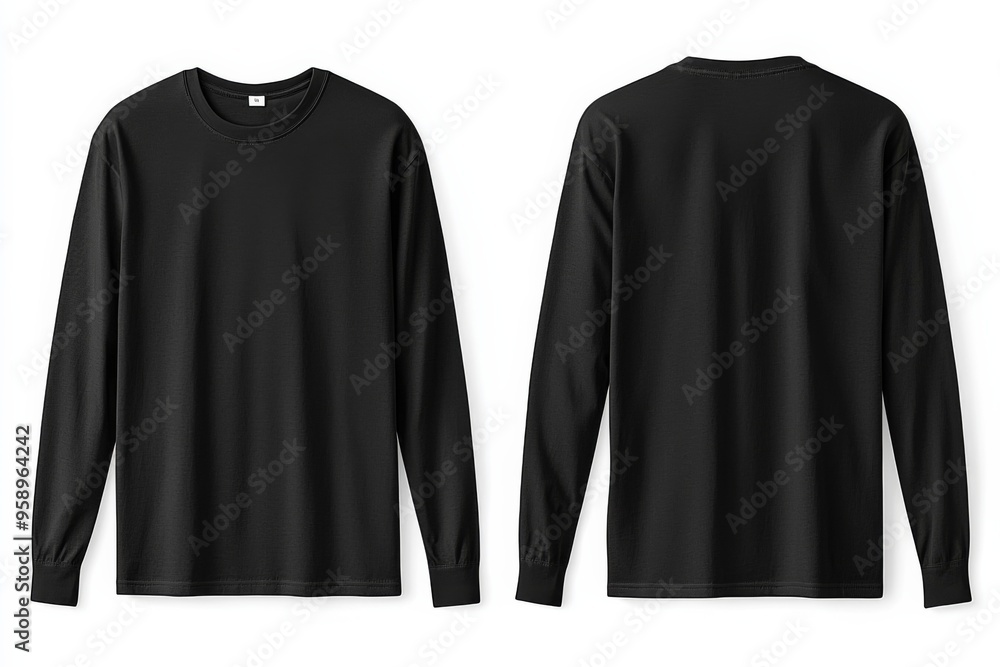 Black long sleeve tshirt mockup isolated created with Generative AI Black long sleeve tshirt mockup isolated created with Generative AI
