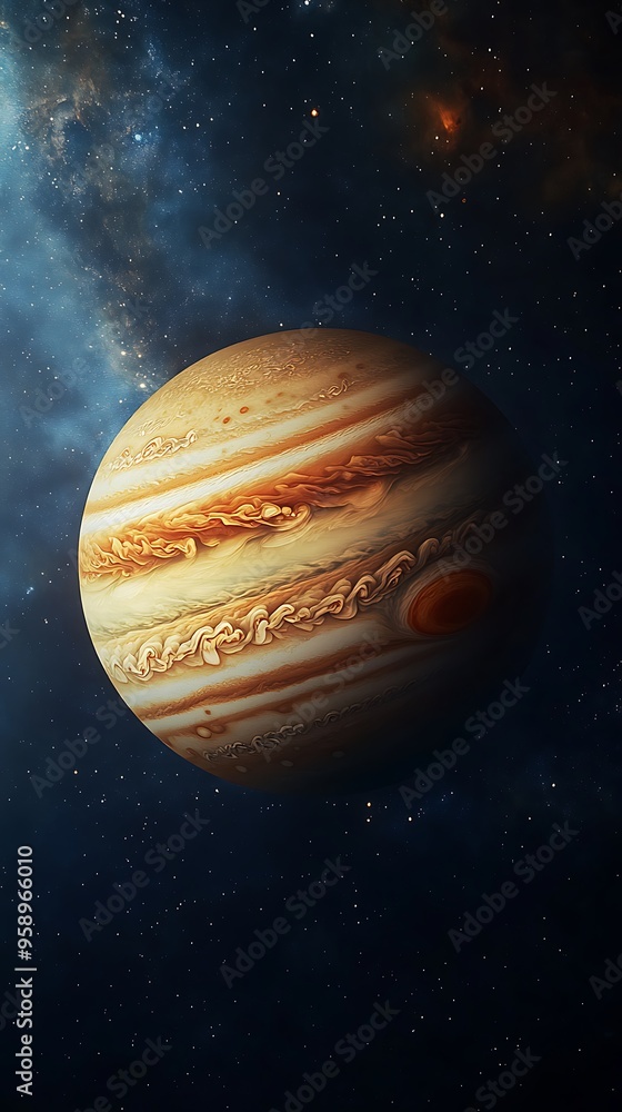 Mystical Jupiter - Close-up of Swirling Storm Clouds, Great Red Spot & Gaseous Atmosphere in Deep Space | Ultra-Realistic Planet View Mystical Jupiter - Close-up of Swirling Storm Clouds, Great Red Spot & Gaseous Atmosphere in Deep Space | Ultra-Realistic Planet View