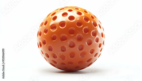 Orange ball with dimples isolated on white background.