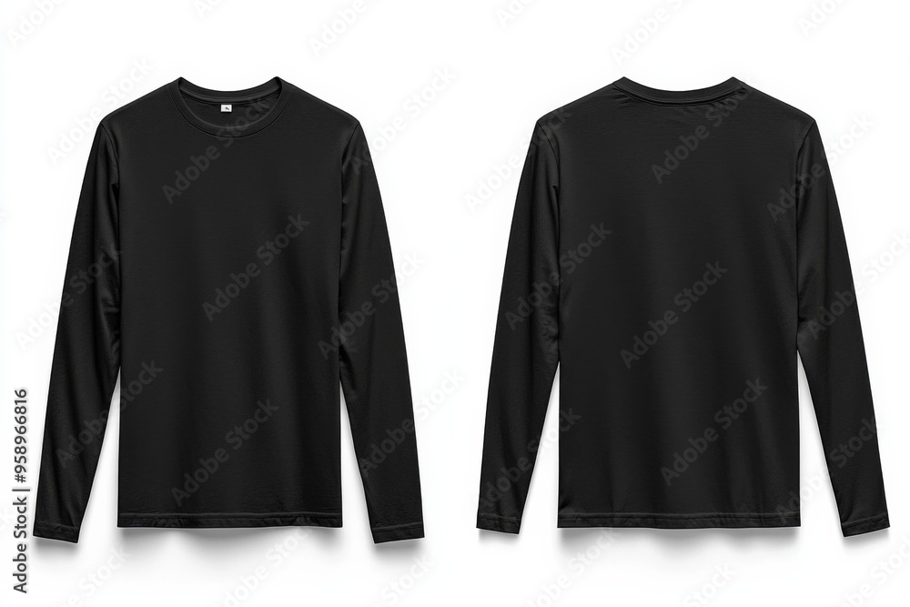 Black long sleeve tshirt mockup isolated created with Generative AI Black long sleeve tshirt mockup isolated created with Generative AI