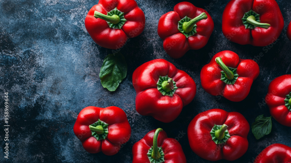 Red peppers on a flat surface used as a background image. Red peppers on a flat surface used as a background image.