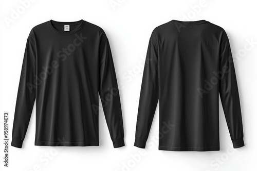 Black long sleeve tshirt mockup isolated created with Generative AI