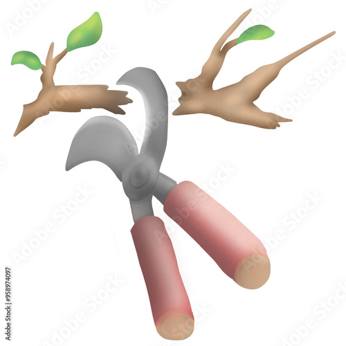 pruning shears cutting branches