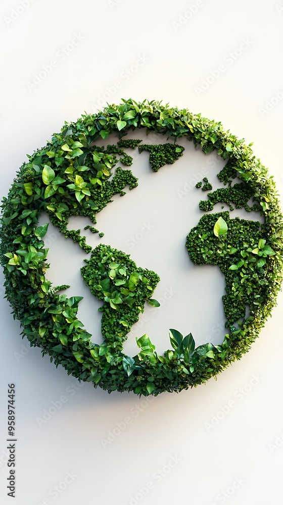 Eco-Friendly Global Icon of Plants for Environmental Protection and Sustainable Energy Concept Eco-Friendly Global Icon of Plants for Environmental Protection and Sustainable Energy Concept