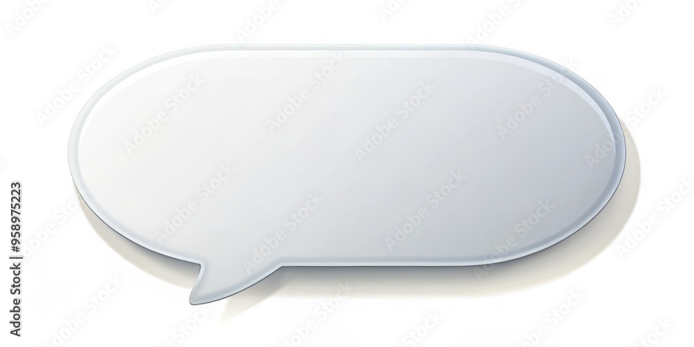 3D Rendered White Speech Bubble with Shadow, 3D design, speech bubble, white 3D Rendered White Speech Bubble with Shadow, 3D design, speech bubble, white