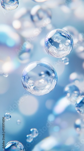 Wallpaper Mural Two large, clear bubbles floating in the air Torontodigital.ca